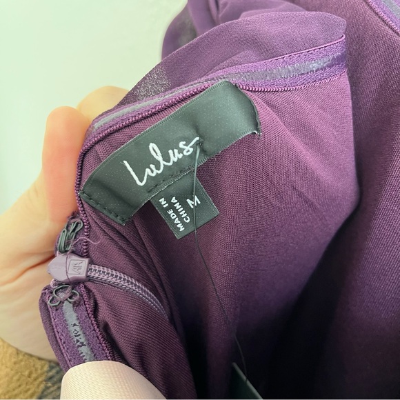 NWT Lulus Luxe Favorite Dark Purple Strapless Ruched Maxi Dress MD - Picture 6 of 8